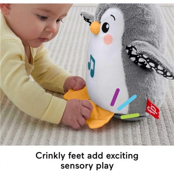 Fisher-Price Baby Plush Baby Toy Flap & Wobble Penguin with Music and Motion - Picture 5 of 7
